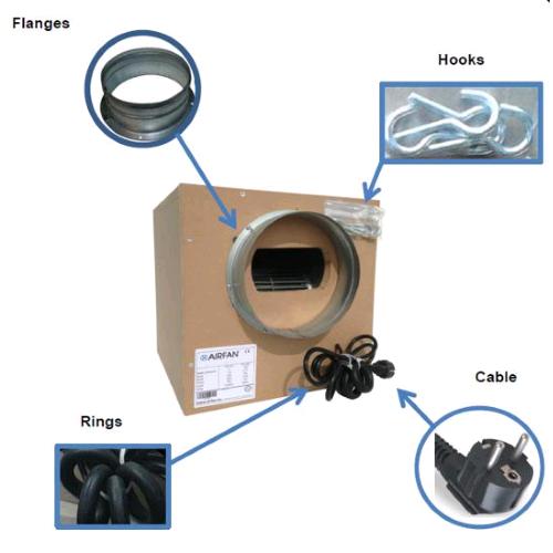 airfan isobox hdf aspiratore cassonato insonorizzato 750 m3h 200 mm ventilazione professionale